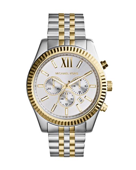 michael kors lexington watch silver and gold